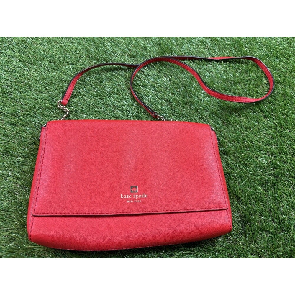 Kate Spade Charlotte Street Alek Leather Crossbody Bag Purse WKRU3420 Red